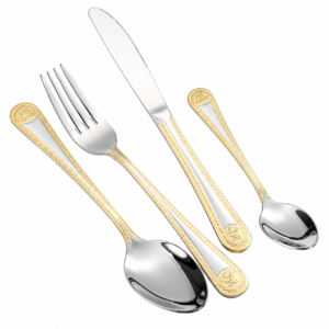 Elegant Stainless Steel Flatware Set with Decorative Handles