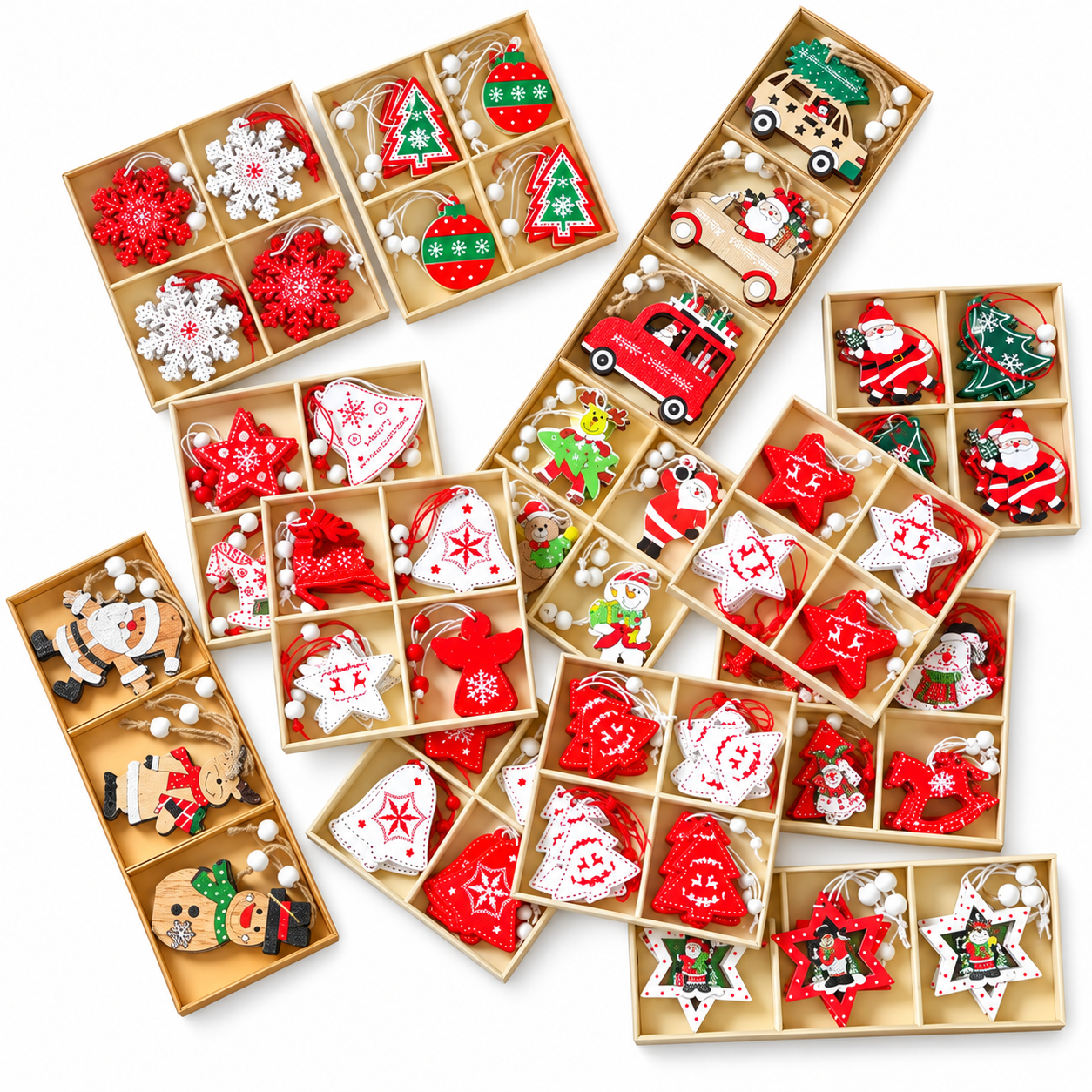 Christmas Hanging Ornaments with Gift Box – Mini Decorations for Christmas Tree Décor and Holiday Gifts